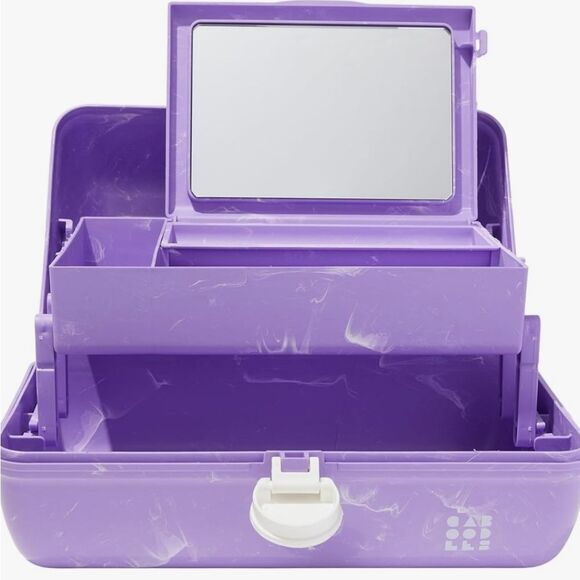 Caboodles  On-The-Go Girl Travel Cosmetic Organizer- Purple Marble - Picture 2 of 11